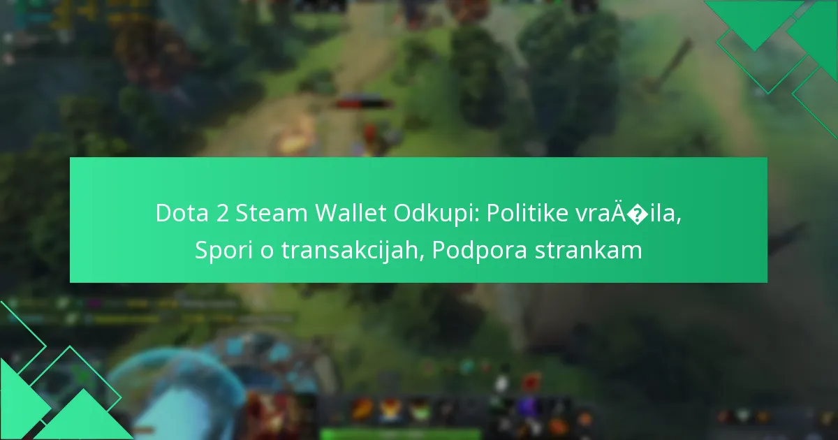 Dota 2 Steam Wallet Odkupi: Politike vračila, Spori o transakcijah, Podpora strankam