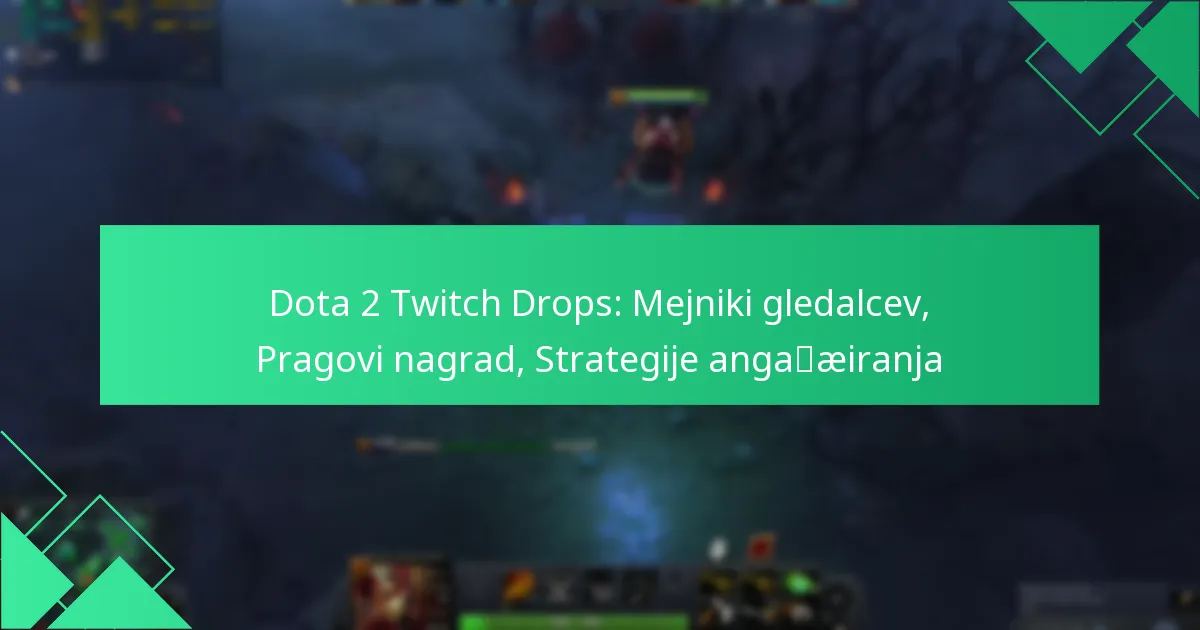 Dota 2 Twitch Drops: Mejniki gledalcev, Pragovi nagrad, Strategije angažiranja